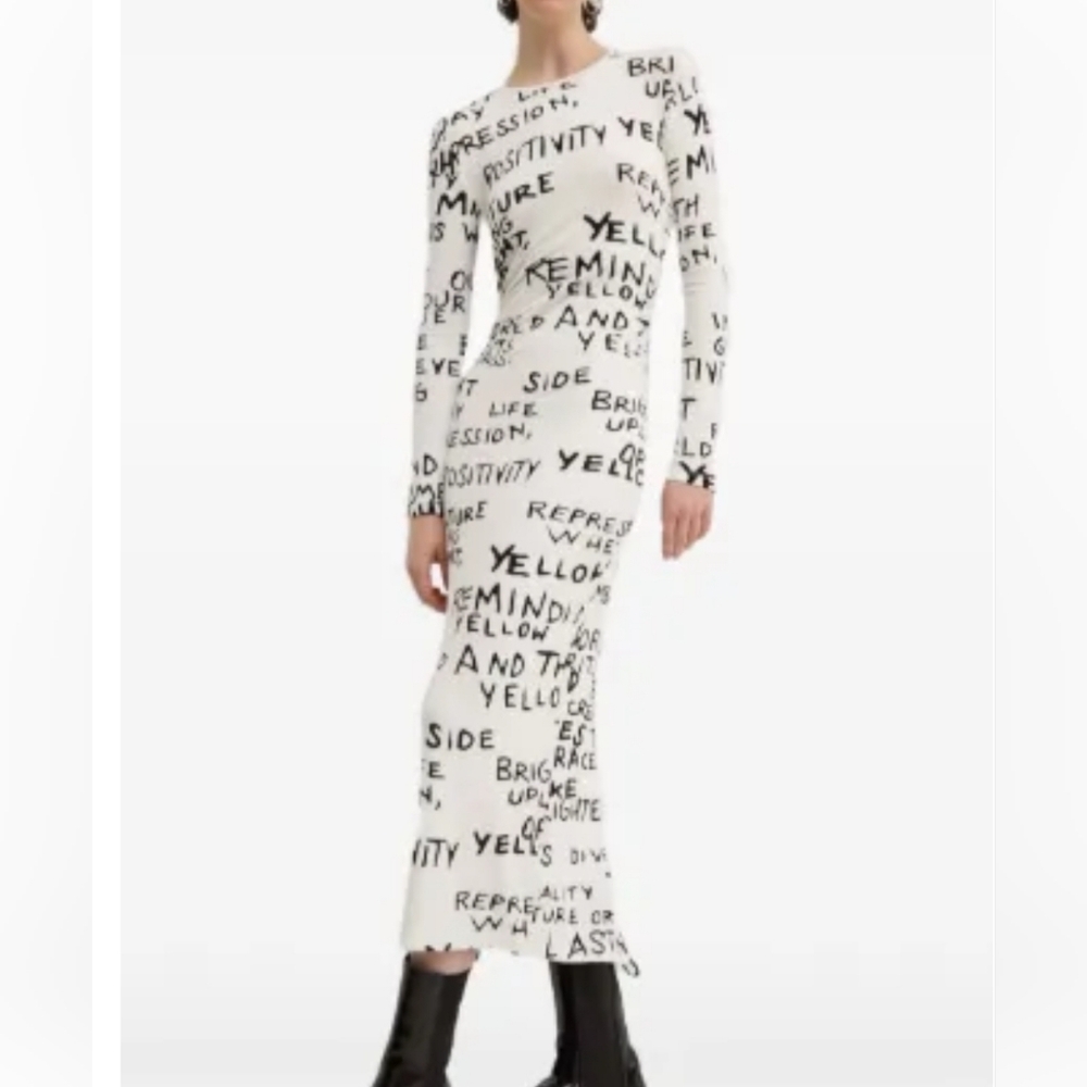 NWT DesigualWomen's Midi dress with phrase